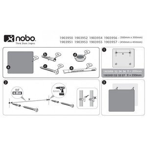  NOBO 1903956 DİAMOND DUVARA MONTE MANYETİK YAZI TAHTASI 30x30