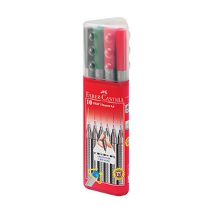 FABER-CASTELL GRİP FİNEPEN 0.4mm KEÇE UÇ 10 RENK PLASTİK KUTU (151611)