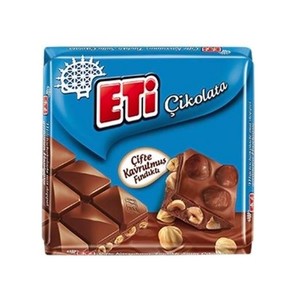 ETİ ÇİFTE KAVRULMUŞ FINDIKLI KARE ÇİKOLATA 60gr