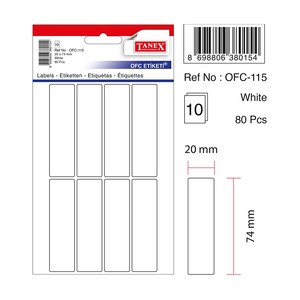 TANEX OFC-115 BEYAZ ETİKET POŞET