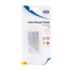  MAS 2573 DAR MAKET BIÇAĞI YEDEĞİ 9mm 10LU TÜP 3LÜ BİLİSTER