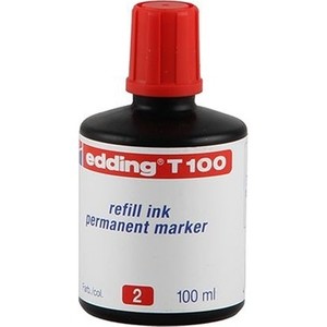 EDDİNG T100 PERMANENT MARKÖR MÜREKKEBİ KIRMIZI 100ml